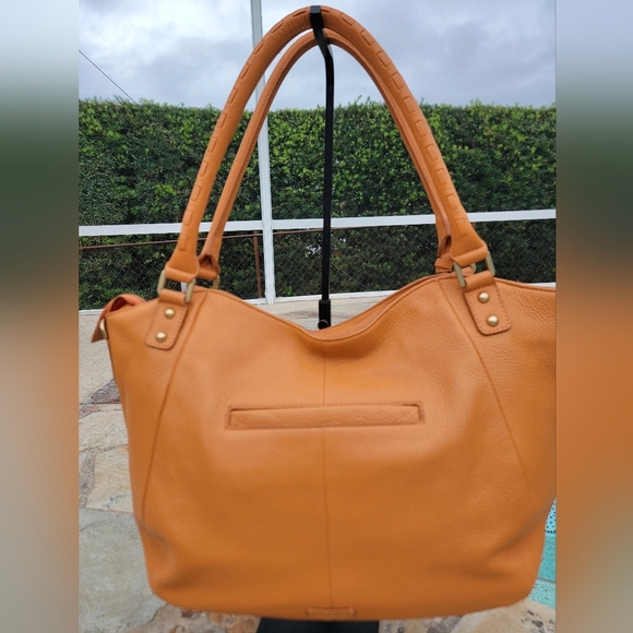 Lodis Texas Leather Sutton Tote/crossbody In Nectarine - Picture 7 of 16